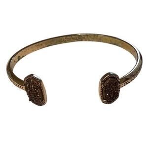 Kendra Scott Women's Rose Gold Elton Drusy Bangle Cuff Bracelet Elegant A1-17